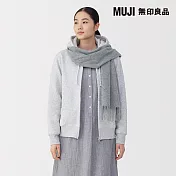 【MUJI 無印良品】蓬鬆羊毛圍巾 灰色