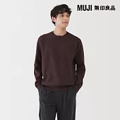 【MUJI 無印良品】男可水洗米蘭諾螺紋圓領針織衫 M 深紫