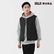 【MUJI 無印良品】男輕量羽絨可攜式無領背心 M 黑色