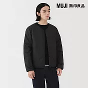 【MUJI 無印良品】男輕量羽絨可攜式無領外套 S 黑色