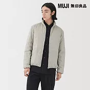 【MUJI 無印良品】男輕量羽絨可攜式立領外套 S 灰銀