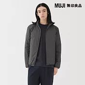 【MUJI 無印良品】男輕量羽絨可攜式立領外套 L 深灰