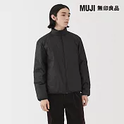 【MUJI 無印良品】男輕量羽絨可攜式立領外套 S 黑色