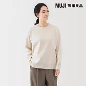 【MUJI 無印良品】女可水洗米蘭諾羅紋圓領針織衫 XL 柔白