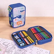 MILAN隨行畫筆袋著走(3層式) 海洋同樂會(50件文具組)
