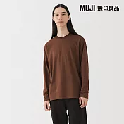 【MUJI 無印良品】男起毛圓領長袖T恤 S 摩卡棕
