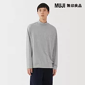 【MUJI 無印良品】男起毛半高領長袖T恤 S 灰色