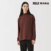 【MUJI 無印良品】男起毛半高領長袖T恤 S 暗紅