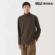 【MUJI 無印良品】男起毛高領長袖T恤 S 深棕