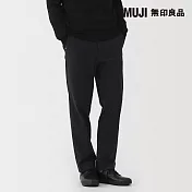 【MUJI 無印良品】男起毛彈性無打褶褲 S 黑色