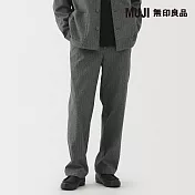 【MUJI 無印良品】男縱橫彈性起毛人字紋褲 S 墨灰