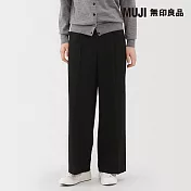 【MUJI 無印良品】女起毛直筒褲 S 黑色