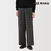 【MUJI 無印良品】女起毛直筒褲 S 墨灰紋樣