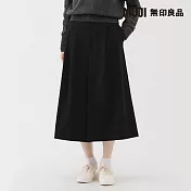 【MUJI 無印良品】女縱橫彈性起毛八分褲 S 黑色