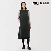 【MUJI 無印良品】女起毛背心裙 S 深綠