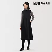 【MUJI 無印良品】女起毛背心裙 S 暗藍