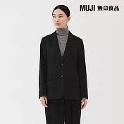 【MUJI 無印良品】女起毛西裝外套 S 黑色