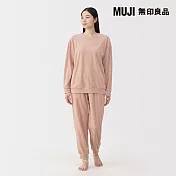 【MUJI 無印良品】女棉絲絨長袖家居睡衣 S 粉紅