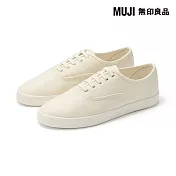 【MUJI 無印良品】撥水加工柔軟鞋墊帆布休閒鞋 22cm 柔白