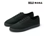 【MUJI 無印良品】撥水加工柔軟鞋墊帆布休閒鞋 22cm 黑色
