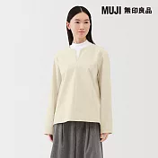 【MUJI 無印良品】女縱橫彈性起毛長袖套衫 S 象牙白