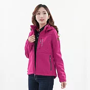 【遊遍天下】女款GlobeTex防水防風保暖刷毛軟殼外套(GJ23046) 3XL 山茶紅