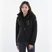 【遊遍天下】女款GlobeTex防水防風保暖刷毛軟殼外套(GJ23046) L 曜岩黑