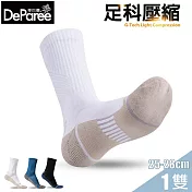 蒂巴蕾 足科壓縮氣墊襪-足壓循利 男款 (羅馬柱) 白色