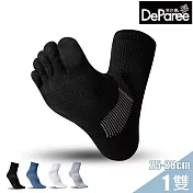 蒂巴蕾 足科5趾勁-氣墊消臭五趾襪 男款 (不卡肉) 黑色