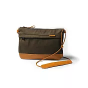 點子包【icleaxbag】輕旅斜側包 超輕量 防潑水內裏 皮製背帶繩 百搭款式 台灣製造 軍綠色