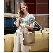 O-ni O-ni全新品精選優質頭層牛皮豎款大容量百搭大包包休閒經久耐用水桶包(品質保證)(bag-6148) 大象灰色