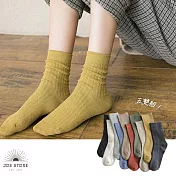 JDS.SOCKS  日系素色條紋堆堆襪    * (5雙組)