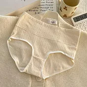 【唯蜜色】印花無縫無痕舒適透氣包邊彈力高腰女用內褲 杏色