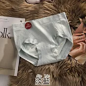 【唯蜜色】藏紅花蠶絲收腹包臀透氣中腰無縫提臀女用內褲 藍色