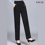 【AMIEE】燈芯絨長褲(KDPQ- K42) L 黑色