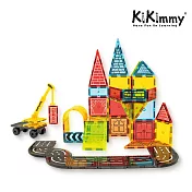 【Kikimmy】彩窗磁力片工程車積木玩具組60PCS