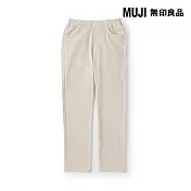 【MUJI 無印良品】兒童彈性內起毛合身褲 110 米黃