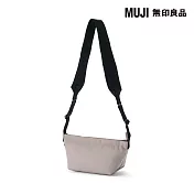 【MUJI 無印良品】再生聚酯纖維寬背帶迷你肩背包 深米