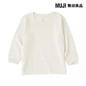 【MUJI 無印良品】幼兒容易穿脫雙面起毛圓領長袖T恤 90 柔白