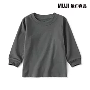【MUJI 無印良品】幼兒容易穿脫雙面起毛圓領長袖T恤 80 灰白