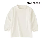 【MUJI 無印良品】幼兒雙面起毛半高領長袖T恤 80 柔白