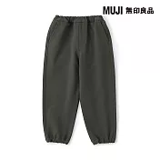 【MUJI 無印良品】兒童防風內起毛彈性休閒褲 110 墨灰