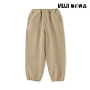 【MUJI 無印良品】兒童防風內起毛彈性休閒褲 110 米色