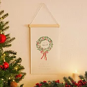 【日本Green House】Xmas聖誕 精美刺繡掛布 ‧ 杉樹花圈