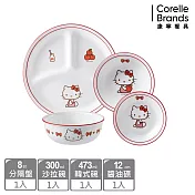 【美國康寧 CORELLE】Hello Kitty 餐具四件組-D01