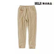 【MUJI 無印良品】兒童彈性針織燈芯絨緊身長褲 110 米色