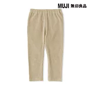 【MUJI 無印良品】幼兒高腰彈性燈芯絨緊身褲 80 淺米