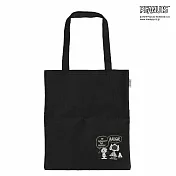 日本史努比Snoopy Peanuts黑色帆布A4尺寸購物袋 A 款