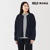 【MUJI 無印良品】女絨毛刷毛外套 S 暗藍