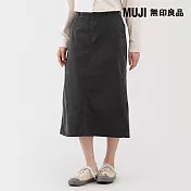 【MUJI 無印良品】女彈性燈芯絨窄版裙 S 深灰